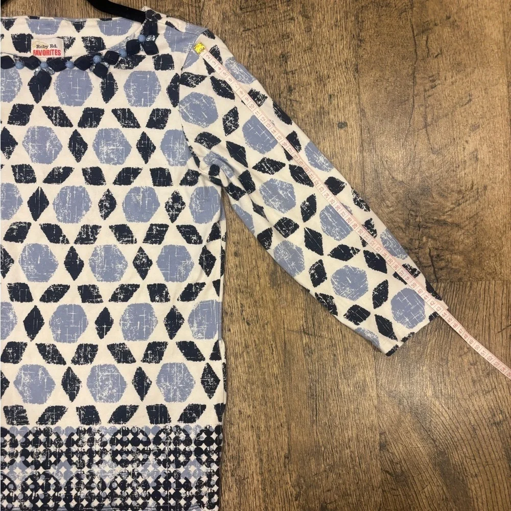 Ruby Rd. Blue and Black Patterned Top - Picture 8 of 8